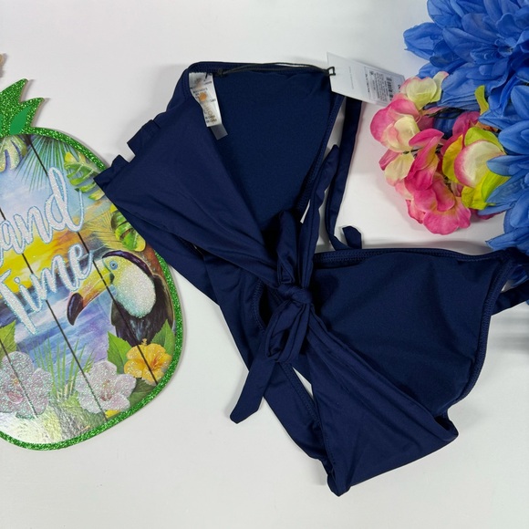 🌴SUPER SALE FAUX WRAP TRIANGLE BIKINI TOP - Picture 6 of 7